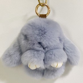 하우스팡 인형키링 열쇠고리 토끼인형, 라이트 그레이 10cm, 1개