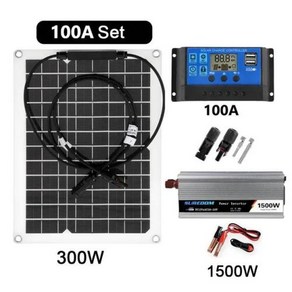 태양광 발전 시스템 1500W 12V ~ 패널 10-100A 컨트롤러 완전한 홈 그리드 캠프