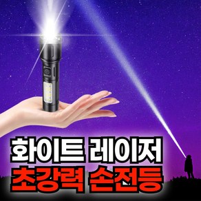 스마트덕 초강력 휴대용 led 충전식 미니 비상용 손전등, 1개, 항공알루미늄