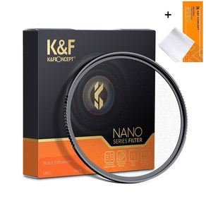 K&F Concept 72mm NANO-X Slim 블랙미스트 디퓨전 (1/2) 필터 (융포함) 8K AGC Glass Black Mist Diffusion Filte, 1개