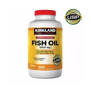 커클랜드 Kikland Signatue Fish Oil 1000 mg. 400 Softgel 오메가3 지방산 300mg 함유 228039, 1개