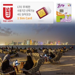 AIS 카타르 유심 4G LTE 8일 6GB, 8일 6GB(택배), 1개