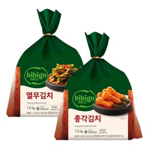 비비고 총각김치1.5KG + 열무김치1.5KG, 1세트, 1.5kg