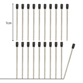 크로마 짧은볼펜심 길이 70mm 큐빅 다이아몬드 소형금속펜심 유성잉크 0.7mm (20개)