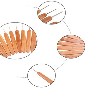 손이 편한 대나무 레이스 코바늘, 1개