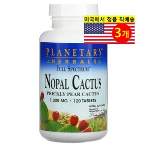 Planetay Hebals 풀 스펙트럼 노팔 선인장 추출 1000mg Nopal Cactus, 3개, 120정