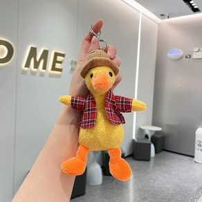 [무지개샵] 뽀글이 오리 인형 키링 가방 액세서리, 옐로우, 1개