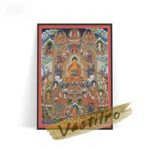 탱화 티베트 Thangka Religiou 벽화 예술 프린트 포스터 보살 초상화 레트로 캔버스 페인팅 불교 믿음 벽 그림 장식