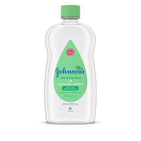 Johnson's Baby 오일 알로에 베라와 비타민 E가 풍부한 미네랄 593.8ml20온스 426564, 20 Fl Oz, 1개