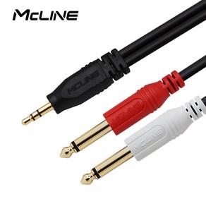 맥라인 AUX 스테레오 3.5mm - 2 모노 5.5(6.3) Y 케이블 5m MC-PA05, 1개