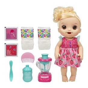 미국 정품 베이비얼라이브 딸기 쉐이크 Baby Alive Magical Mixe Baby Doll 음식 먹기, 1개
