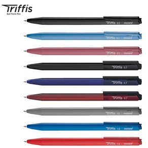 (모나미) 트리피스 볼펜 Tiffis 노크식 삼각 볼펜 (12자루x1타), 0.7mm 블루(12자루), 1개