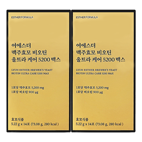 여에스더 맥주효모 비오틴 울트라 케어 5200 맥스 14포 1박스 [원산지:상세설명에 표시], 2개, 14정