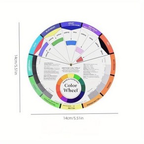색상표 컬러 가이드 창의적인 문신 휠 색상 혼합 잉크 차트 메이크업 교육 도구 미술 교실, 1) 14cm5.5in