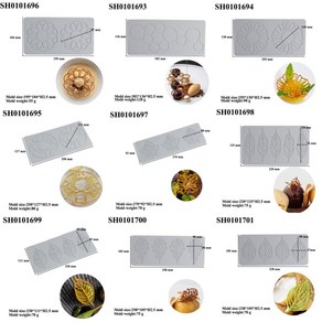 에그툴 10 종류 슈가크래프트 튀일 몰드 실리콘 케이크 금형 나뭇잎 / 가니쉬 몰드 / 튀일몰드 / 튀일실리콘몰드 / 베이킹가니쉬실리콘몰드, SH0101696, 1개