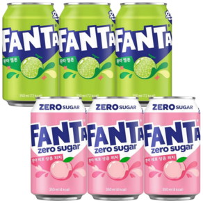 환타 제로 상큼피치 + 환타 멜론 + 믹스커피, 6개, 350ml