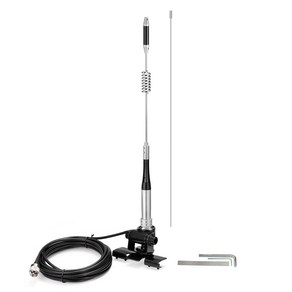 안테나 Supebat 29.5 인치 VHF UHF 136-174MHz 400-470MHz 아마추어 모바일 트랜시버 자동차 채찍 홀더 5M 케이블 포함, 1개