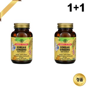 1+1 솔가 고려인삼 뿌리 추출물 250mg 60 베지 캡슐 진세노사이드 베타카로틴, 60정, 2개