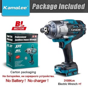 Kamolee 3100N.m 높은 토크 브러시리스 전기 임팩트 렌치 3/4 인치 전동 공구 Makita 18V 배터리와 호환 가능, 11) EU  No Battey Caton, 1개