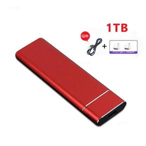 외장 고속 솔리드 스테이트 드라이브 C 타입 USB 3.1 인터페이스 휴대용 하드 디스크 PC 노트북용 1TB, Red, 한개옵션1, 3) Red