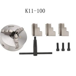 선반척 K11 100 K11-100 고정밀 3/3 턱 척 자동 센터링 기계 선반용 미니 선반 100mm 4 인치, 1세트