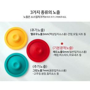 업소용 거꾸로 튜브 소스통 더블헤드 선입선출 실리콘 스티커 노즐 추가 상품, 1개