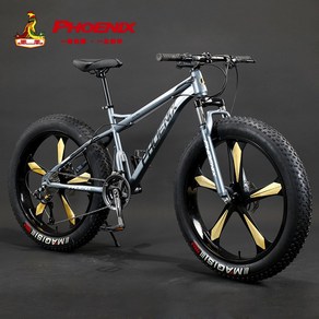 파라트 안전한 디스크 브레이크 펫바이크 팻바이크 MTB 산악 광폭 타이어, 1개, 190cm, 블루블랙(3스포크 21단)