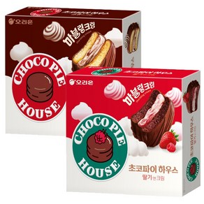 초코파이하우스 딸기앤크림 12P + 초코앤크림 12P (408g) 각 1개씩, 1세트