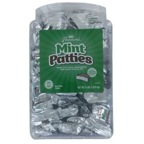 Peason's Mint Patties  Made with Decadent Dak C 피어슨 민트 패티  디캐던트 다크 초콜릿과 진짜 페퍼민트로 만든  64온스 병  개, 1개, 1.81kg