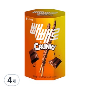 빼빼로 크런키, 140g, 4개