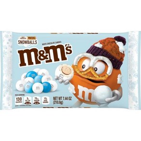 M&M`S 화이트 초콜릿 프레첼 스노우볼 홀리데이 캔디 210.9g(7.25온스), 1개, 210.9g