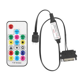 USB 5V 17 키 RGB 컨트롤러 LED 라이트 스트립 리모컨 PC 컴퓨터 케이스 조명용 조광기 3 핀-SATA 4 핀, [01] 3Pin to SATA, 01 3Pin to SATA, 1개