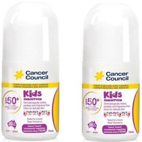 Cance Council 캔서카운슬 SPF50 어린이 롤온 선크림, 75ml, 2개