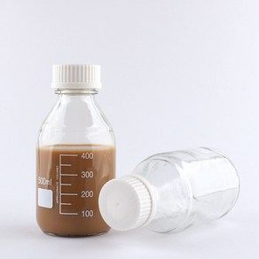 눈금 유리병 더치커피병 눈금병 500ml 1개 (약 지름8.7cm 높이17.6cm 용량500ml)