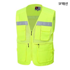 TC 망사 V-조끼 형광조끼 안전 조끼, 4XL(115), 옐로우(sfmk191fb), 1개