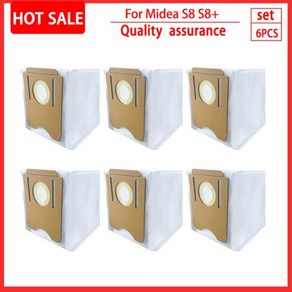 로봇 청소기 소모품 호환 진공 더티 백 가능한 예비 부품 Midea S8 + 용, 2) 6pcs, 1개