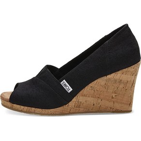 탐스 TOMS 여성용 클래식 에스파드리유 웨지 샌들 천연 크로스해치 자카드. 6.5