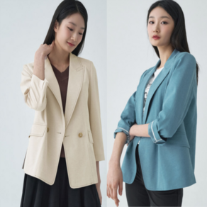 [지센창원]여성 린넨 스티치 더블버튼 자켓 2색 LFJKO304