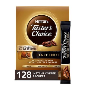 네스카페 테이스터스 초이스 인스턴트 헤이즐넛 128개 Nescafe Taster's Choice Instant Coffee French Roast 128ct