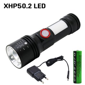 [알티피아] XHP50.2 LED 충전식 줌 라이트 후레쉬 손전등 10W COB, 1개