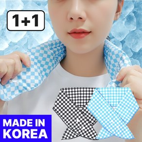 [국산] LORIA 쁘띠 아이스 넥쿨러 쿨스카프, 체크세트, 2개