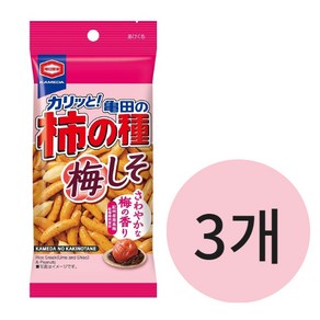 카메다 카키노타네 매실맛 일본 전통 스낵, 3개, 57g