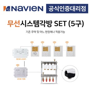 [경동나비엔] 보일러 무선 각방시스템 분배기 5구세트 제어기 구동기 온도조절기, 5구 + 기본세트