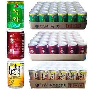 참맑은 캔 3종세트 175ml 90캔 (녹차(30캔) + 홍차(30캔) + 옥수수수염차(30캔))