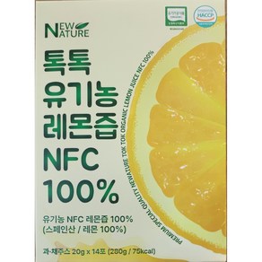 뉴네이처 톡톡 유기농 레몬즙 NFC100% 1박스, 280ml