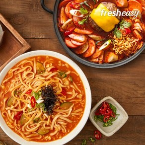 [프레시지] 장칼국수 2인분 + 자이언트 부대찌개 2인분 (냉장), 1세트, 496.4g