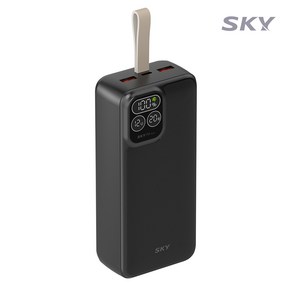 스카이 필 PD 30 22.5W LCD 디스플레이 고속 충전 보조배터리 30000mAh, 블랙, SKY-PD30