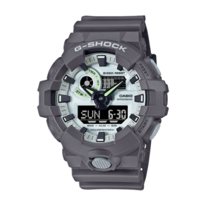 [지샥 G-SHOCK] HIDDEN GLOW 시리즈 빅페이스 축광 다이얼 그레이 캐주얼 시계 GA-700HD-8ADRRR