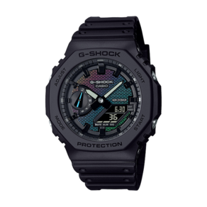 지샥 G SHOCK 지알오크 레인보우 그라데이션 증착 블랙 캐주얼 시계 GA-2100RW-1ADR