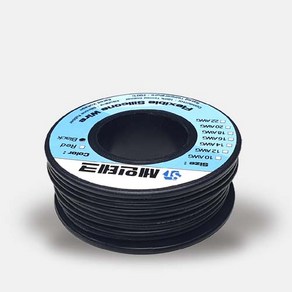 세인테크 실리콘 케이블 전선 10 12 16 18 20 22 AWG SQ DIY 배선 차량 자동차 배터리, 22AWG, 검정(Black), 15m, 1개